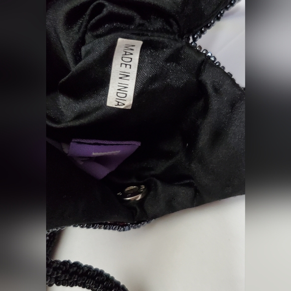 Linea Pelle Small Beaded Silk Party Purse**Beaded Double Handles** - Picture 5 of 5